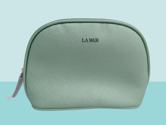 Set of 3 Light Green Cosmetic Bags with Zip Top - Travel & Makeup Organizer