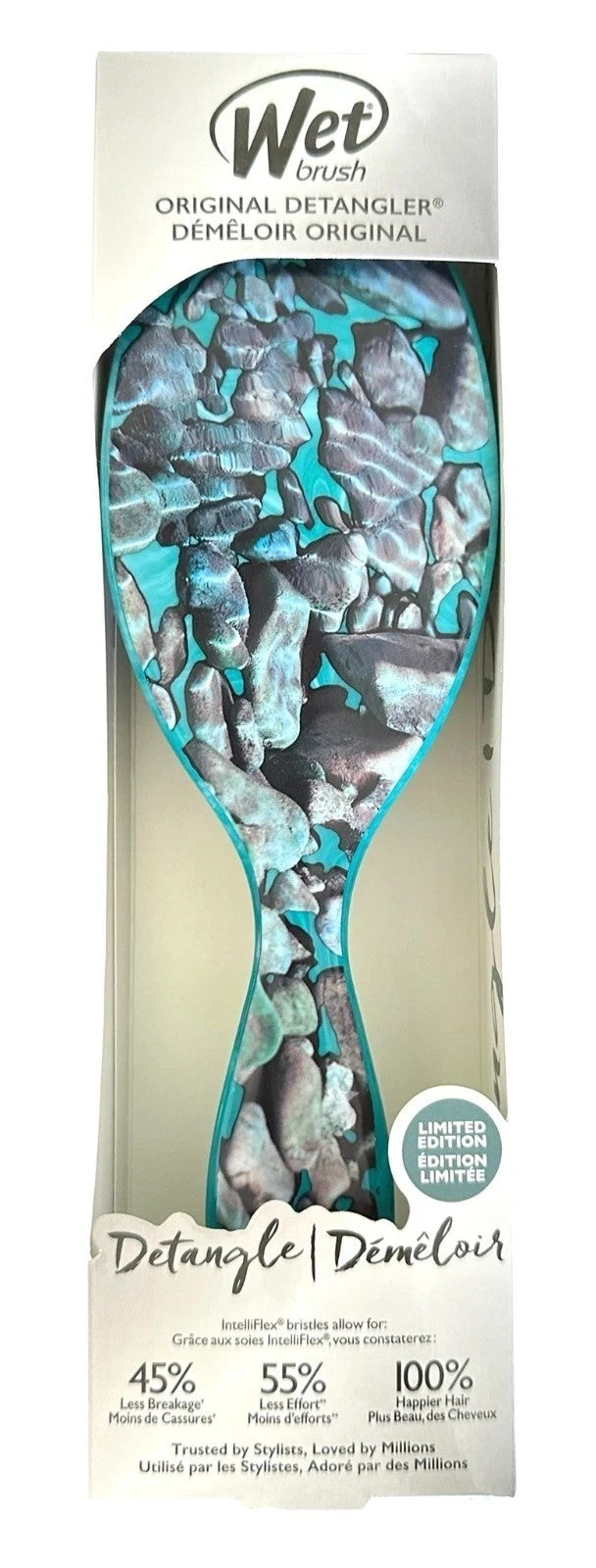 Wet Brush Detangler Hair Brush 2-Pack - Sparkling Sea Life & Techno Stone