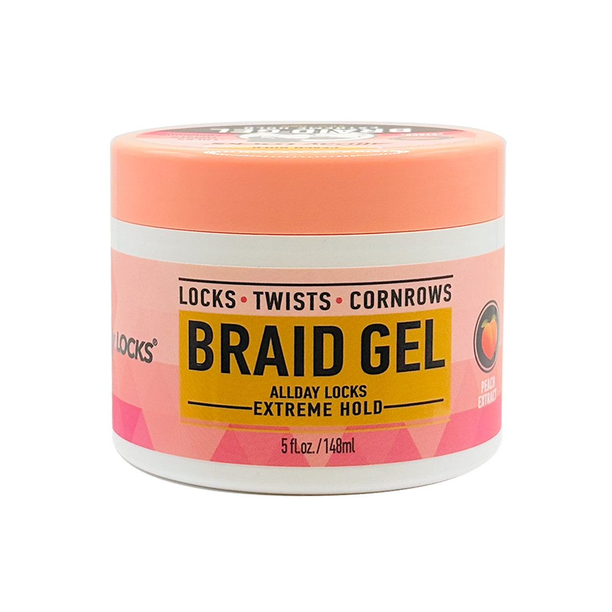 Extreme Hold Braid Gel with Peach Gold Scent - 5oz Styling Gel for Hair