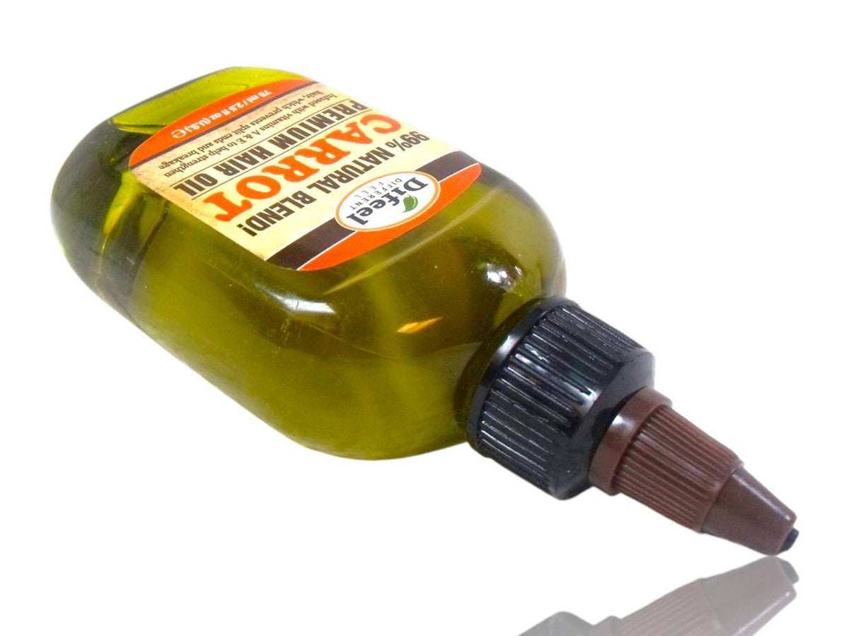 Hair Oil with Carrot Oil 99% Natural Blend - Premium Nourishing Treatment - 3 x 2.5 oz Bottles