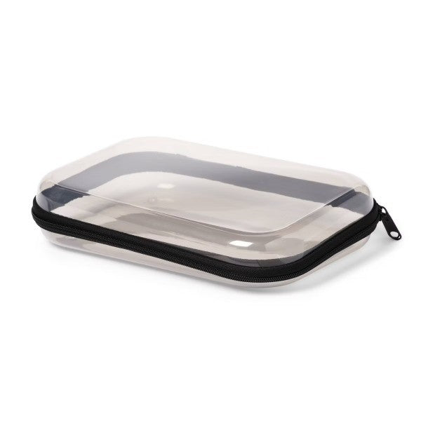 Hard Sided Zipper Pencil Case Gray - Compact Pen & Pencil Organizer