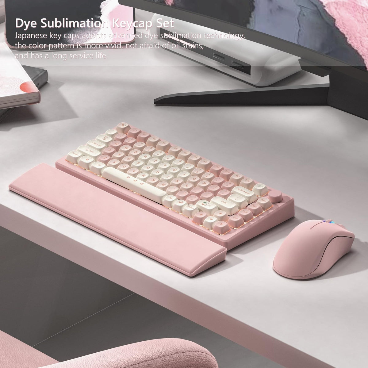 Pink Keycap Set for Mechanical Keyboard - PBT Dye-Sublimation Custom Keycaps
