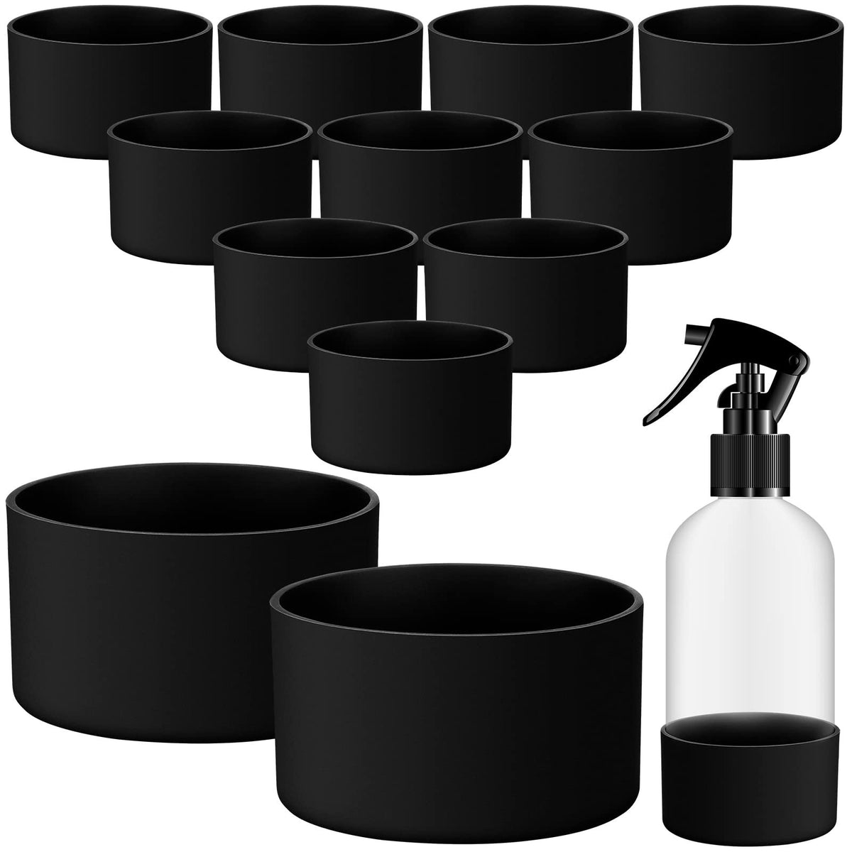 Silicone Bottle Sleeves for 16 oz Spray and Water Bottles - Pack of 12