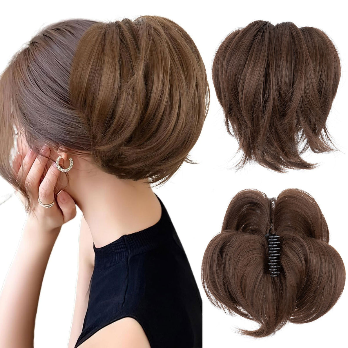 Thick 95G Clip-In Ponytail Hair Extensions - Curly Wavy Natural Look