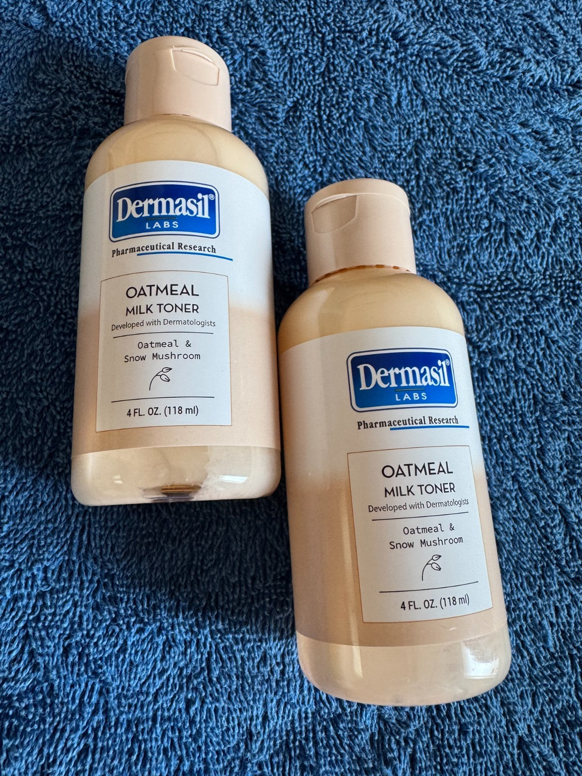 Hydrating Oatmeal & Snow Mushroom Toner - Set of 2, 4 fl oz Each, Gentle Skincare