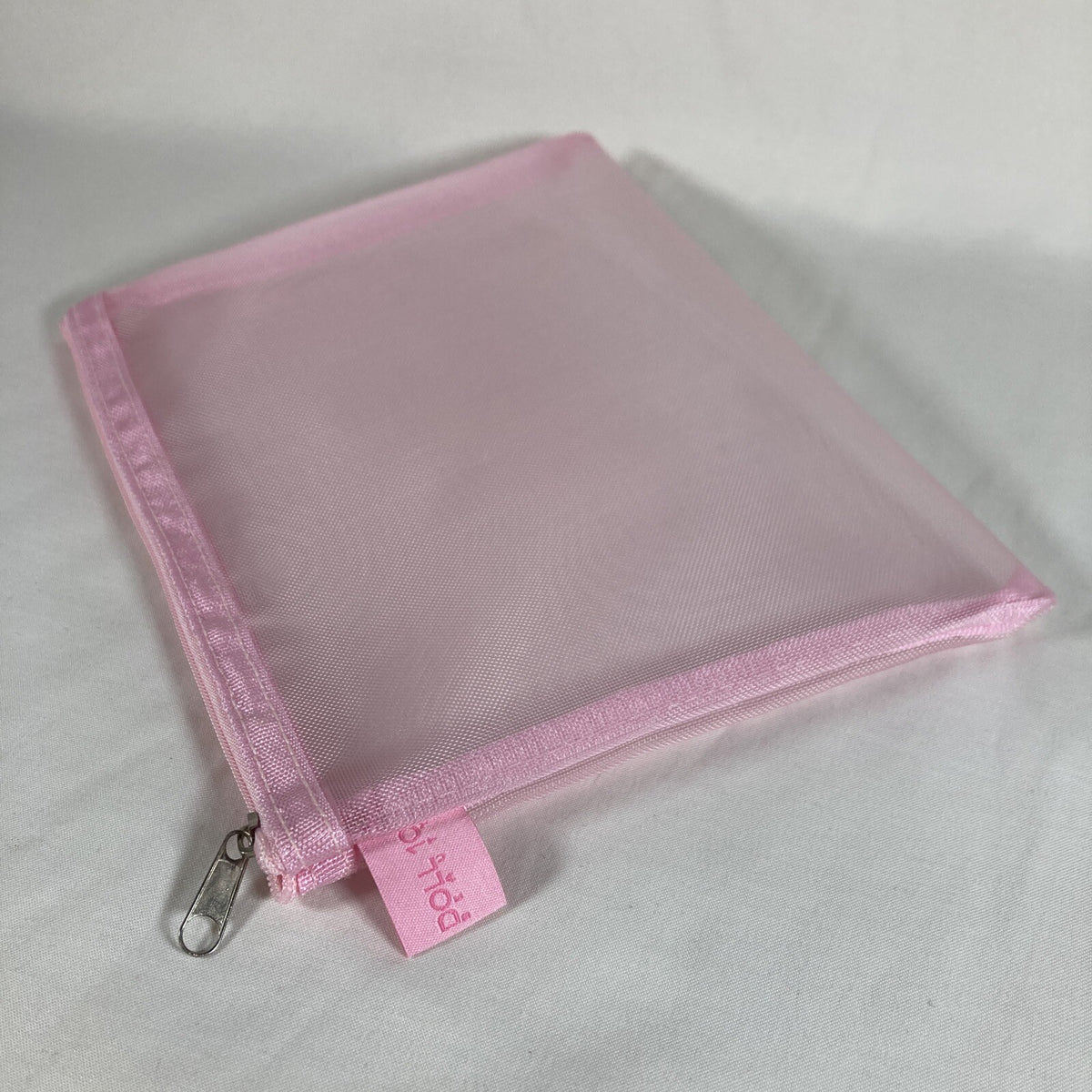 Pink Mesh Makeup Bag with Zipper 6.5 x 8.5 Inches