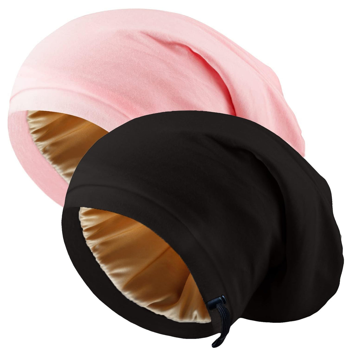 NICPOO Silk Satin Bonnet Hair Wrap for Sleeping, 2 Small-Medium,