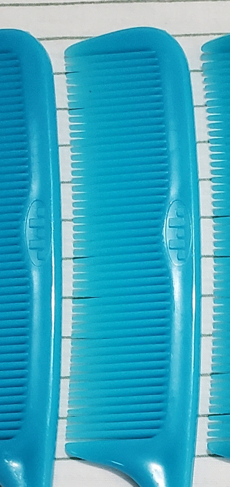 Vintage Tip Top Unbreakable Hair Combs 8 Inch - Blue & Red Set