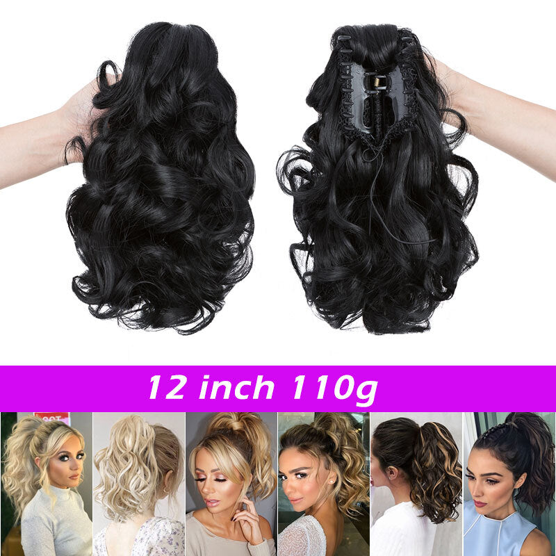 26-Inch Real Human Hair Ponytail Extension with Claw Clip - Thick Hairpiece