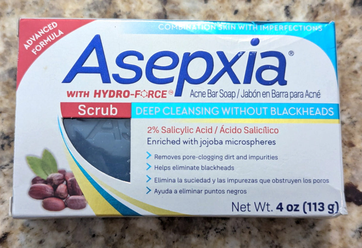 Asepxia Acne Face & Body Bar Soap - Deep Cleansing, Blackhead Removal, 4 oz