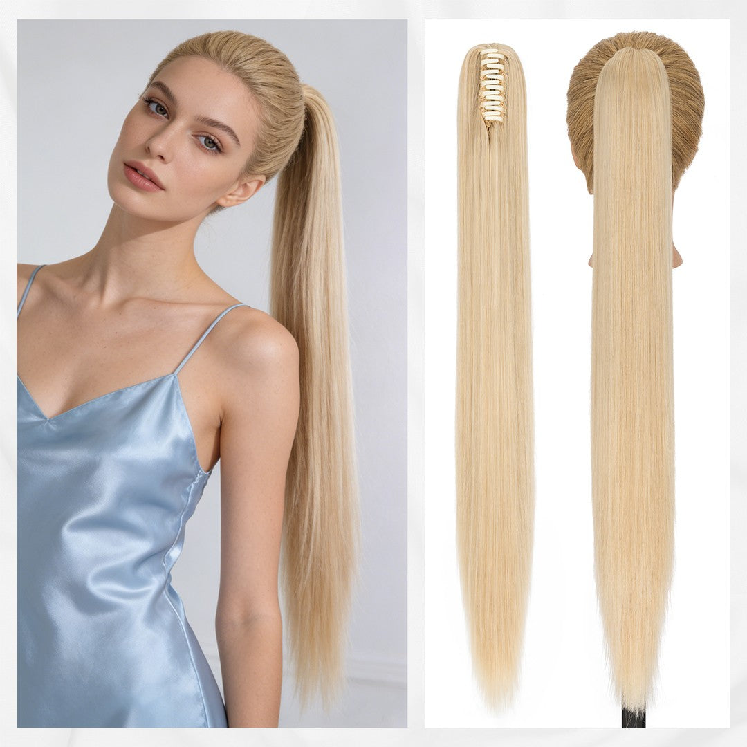 30-Inch Fluffy Ponytail Hair Extension with Claw Clip - Straight & Wave Styles