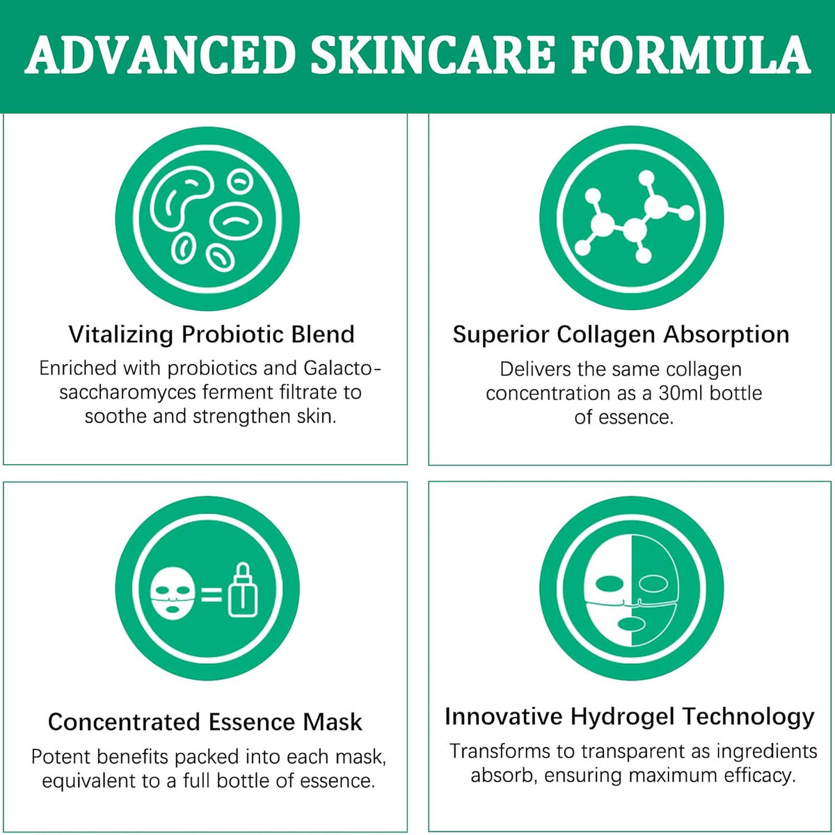Hydrating Collagen Face Mask Set for Firming & Pore Minimizing - 6 Pack