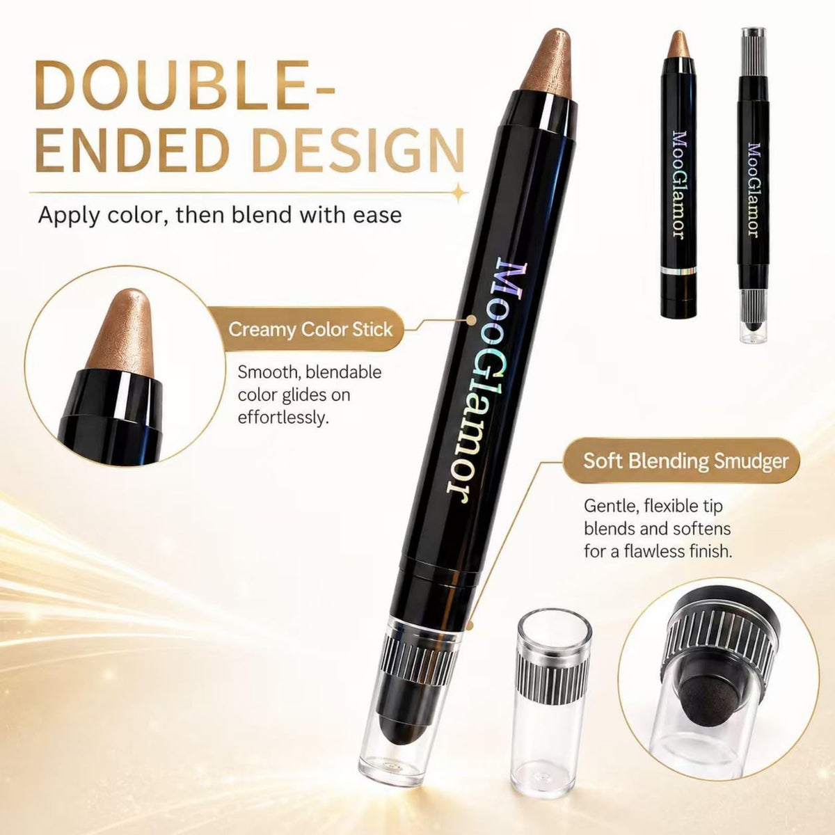 6 Pack Eyeshadow Stick Set with Shimmer and Waterproof Formula