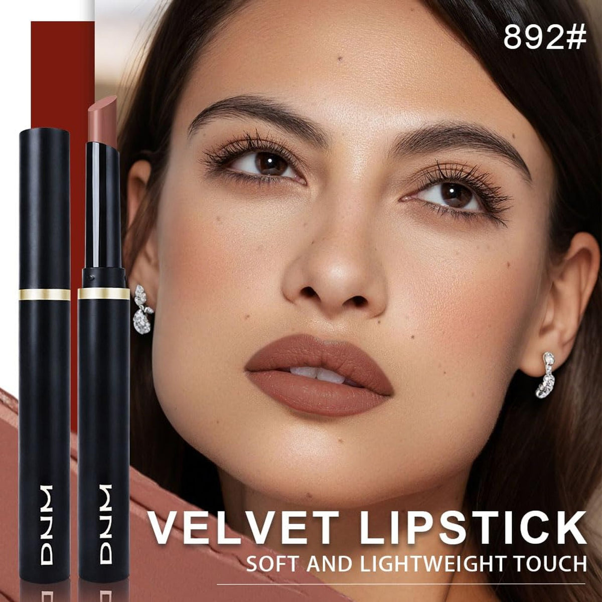 Nude Brown Velvet Matte Lipstick - Long Lasting Waterproof Lipstick for Women