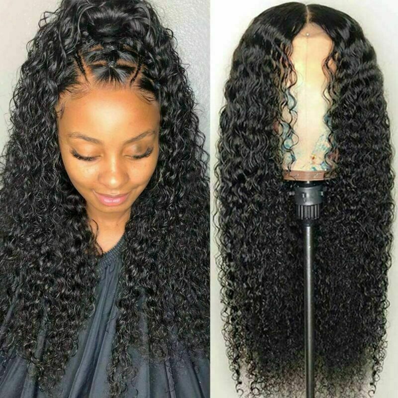 18-Inch Human Hair Lace Front Wigs for Women Long Curly Wavy Brazilian Hair