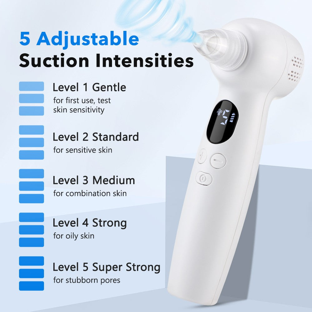 Electric Blackhead Remover Pore Vacuum with 4 Heads & Hot Compress