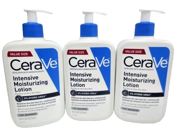 CERAVE INTENSIVE MOISTURIZING LOTION 16 OZ LOT OF 3