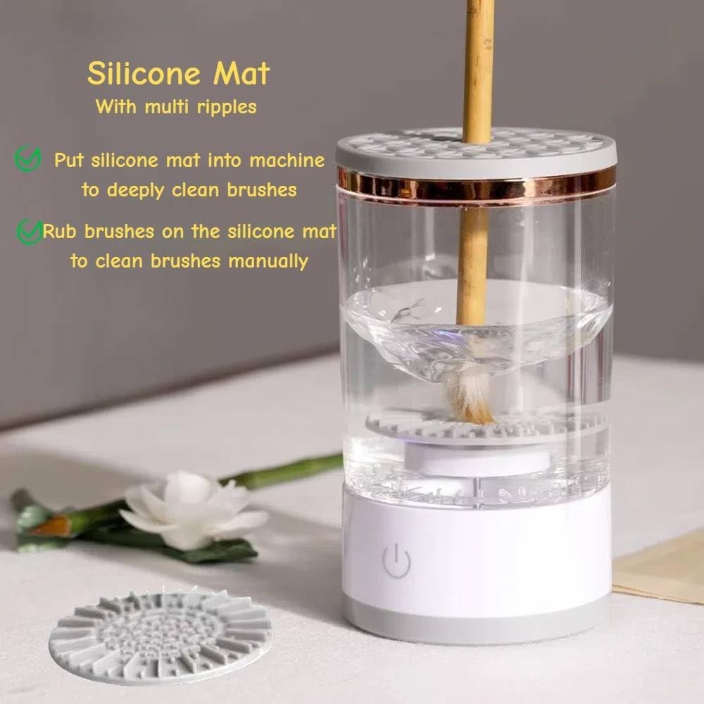 Electric Paint Brush Cleaner Rinse Cup - Cordless Auto Brush Washer with 26-Slot Holder