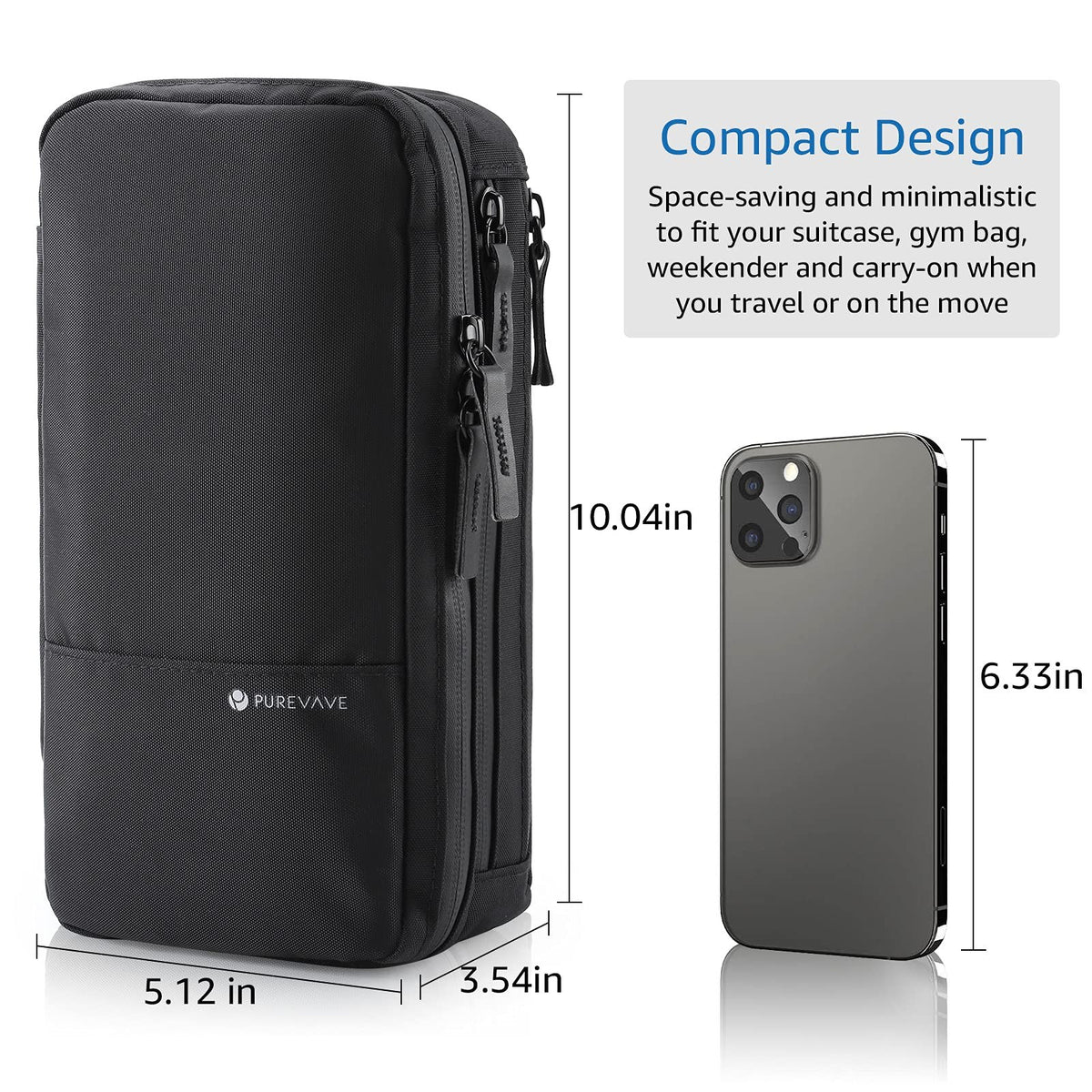 Men's Waterproof Travel Toiletry Bag Hanging Dopp Kit Compact Organizer