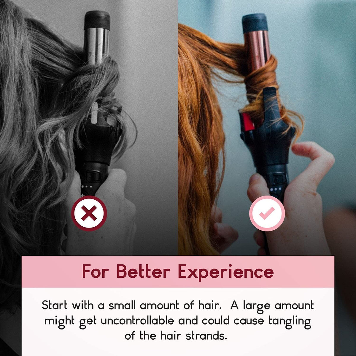 Automatic 1 Inch Curling Iron Wand with Tangle-Free Spin & Quick Heat