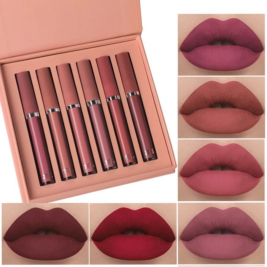6pcs Waterproof Matte Lipstick Set Long Lasting Lip Makeup Beauty