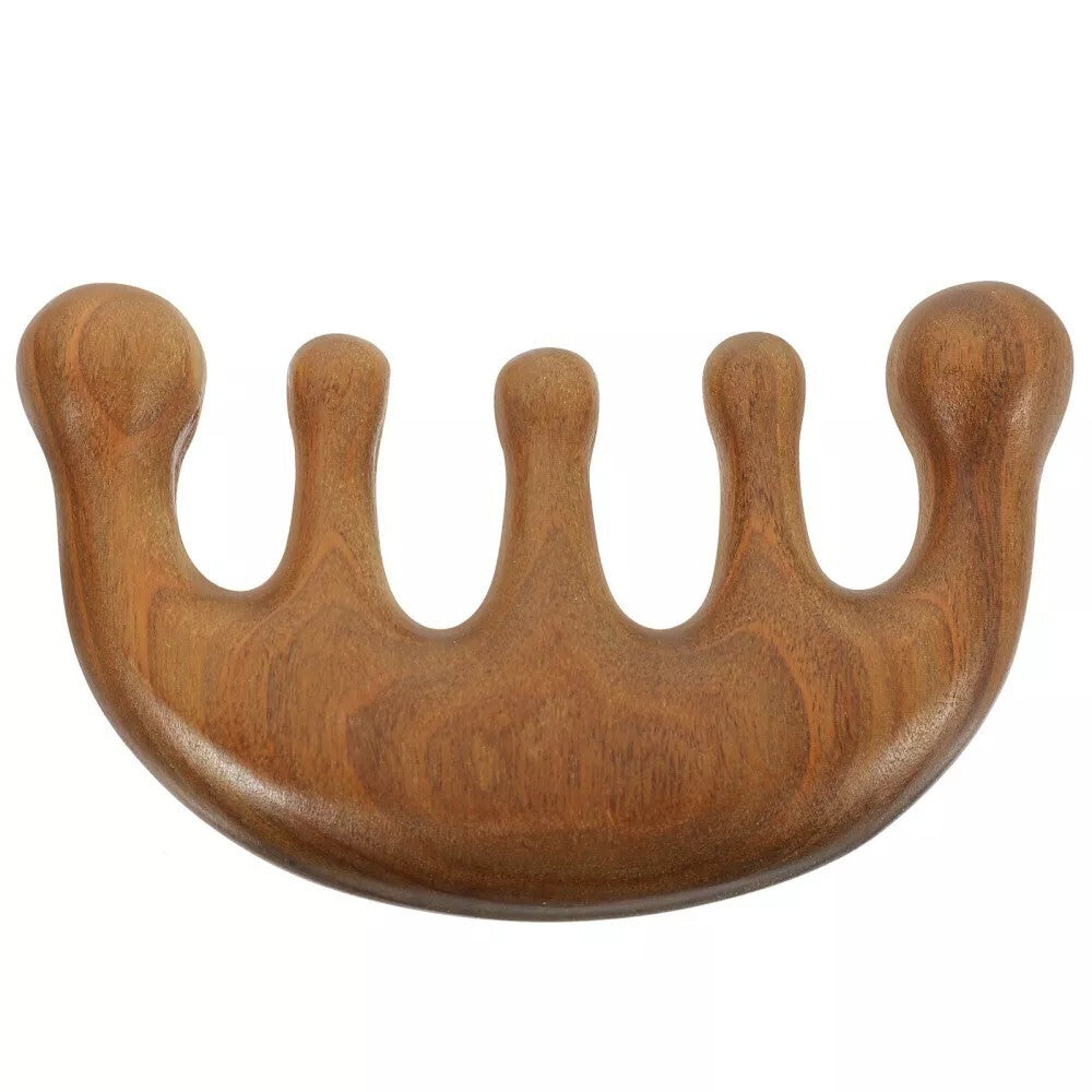 Wooden Hair Massage Comb Gua Sha Tool for Scalp and Head Relief
