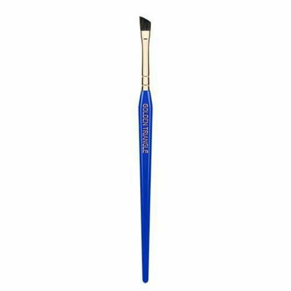 Angled Brow Makeup Brush - Vegan Synthetic Bristles, Rose Gold Handle