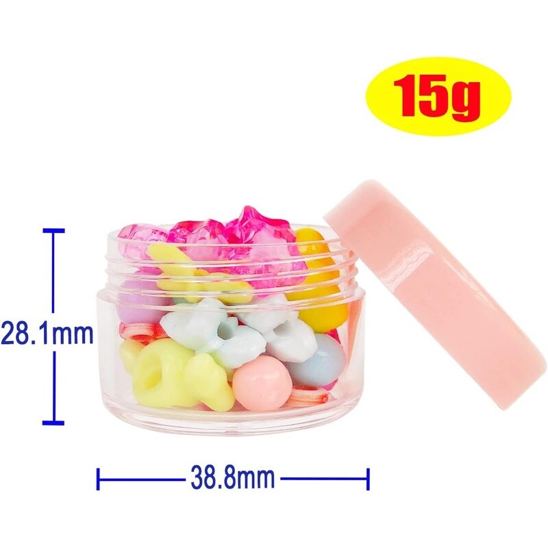 15g Empty Plastic Jars with Screw Lids for Makeup Samples and Storage - 12 Pack