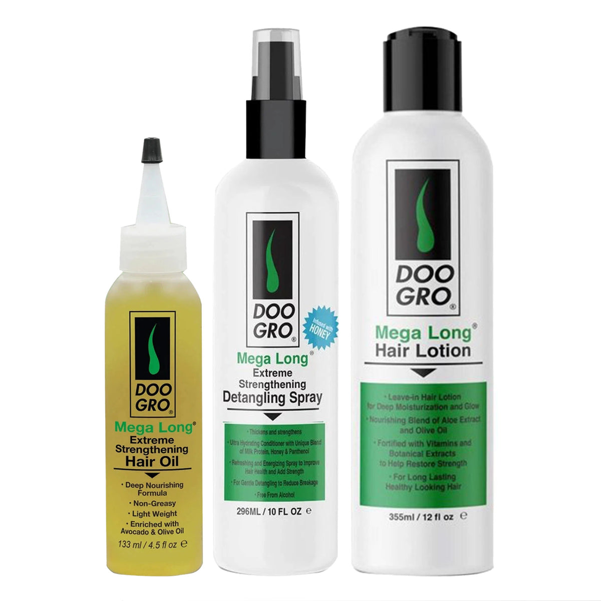 DOO GRO Mega Long Extreme Strengthening Hair Detangling Spray, Lotion