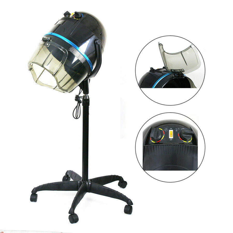 Adjustable Height Salon Hair Dryer with Hot Perm & Hair Treatment 1300W - 2 Pack