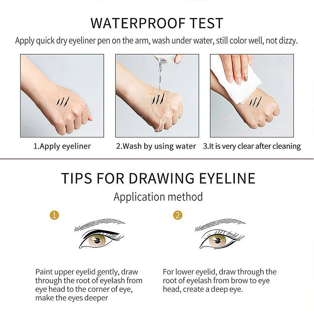 12 Colors Liquid Eyeliner Pen Set Waterproof Smudge-Proof Matte Makeup