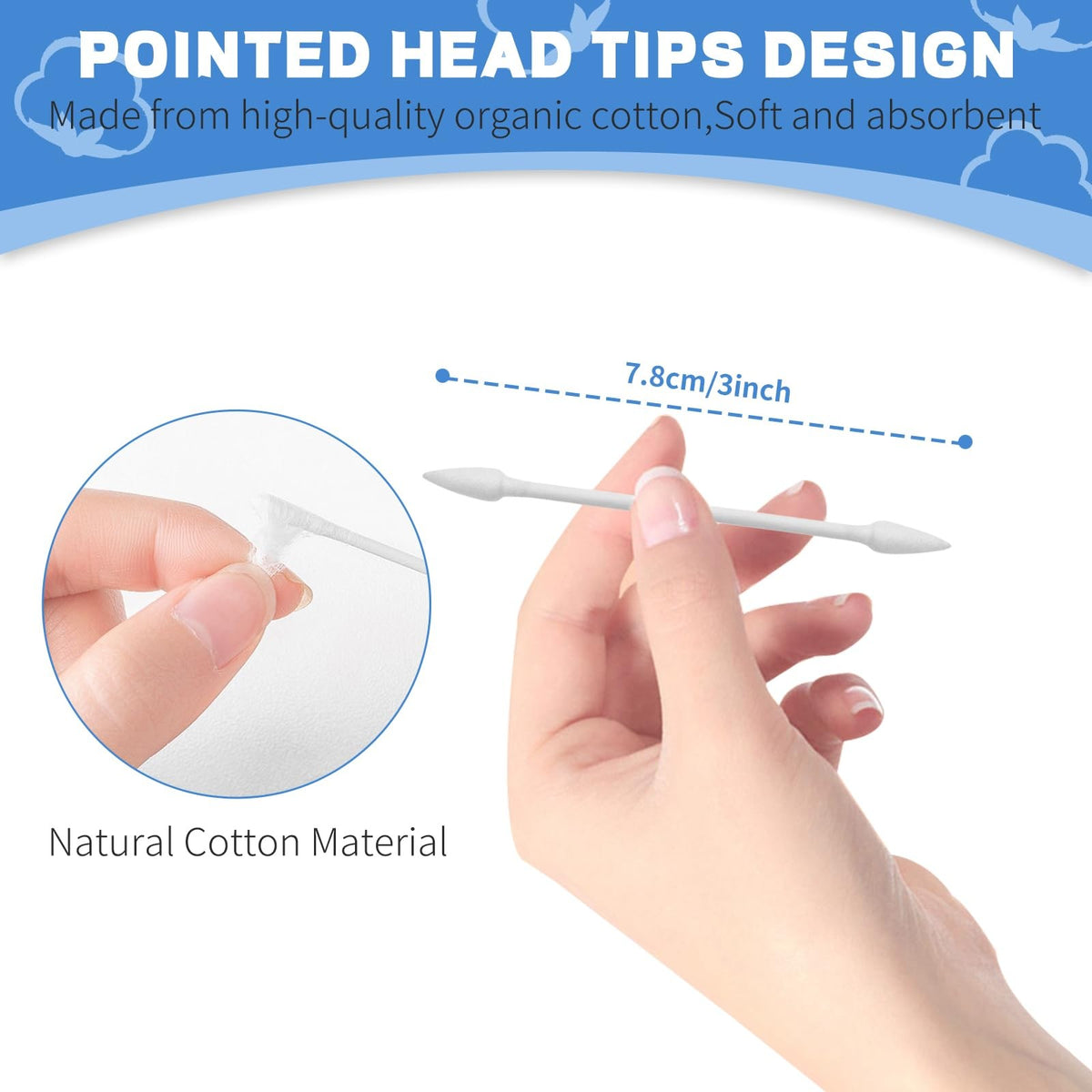 Double Pointed Cotton Swabs for Makeup and Precision Cleaning - 800 Pieces