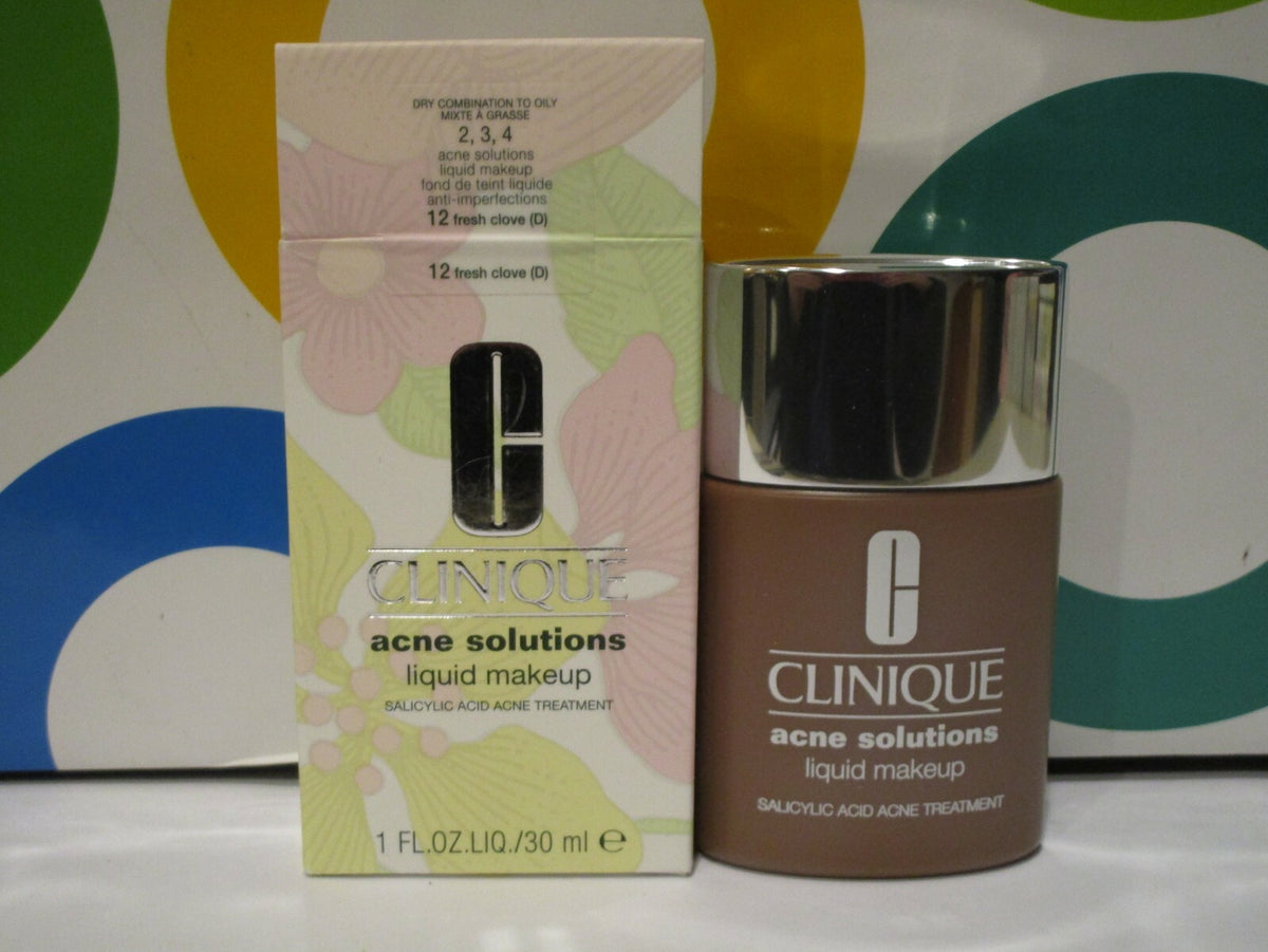 Liquid Foundation Makeup #12 Fresh Clove - 1 oz Face Makeup for Acne-Prone Skin