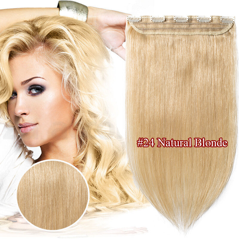 Invisible Wavy Clip-In Hair Extensions - Remy Human Hair, Half Head