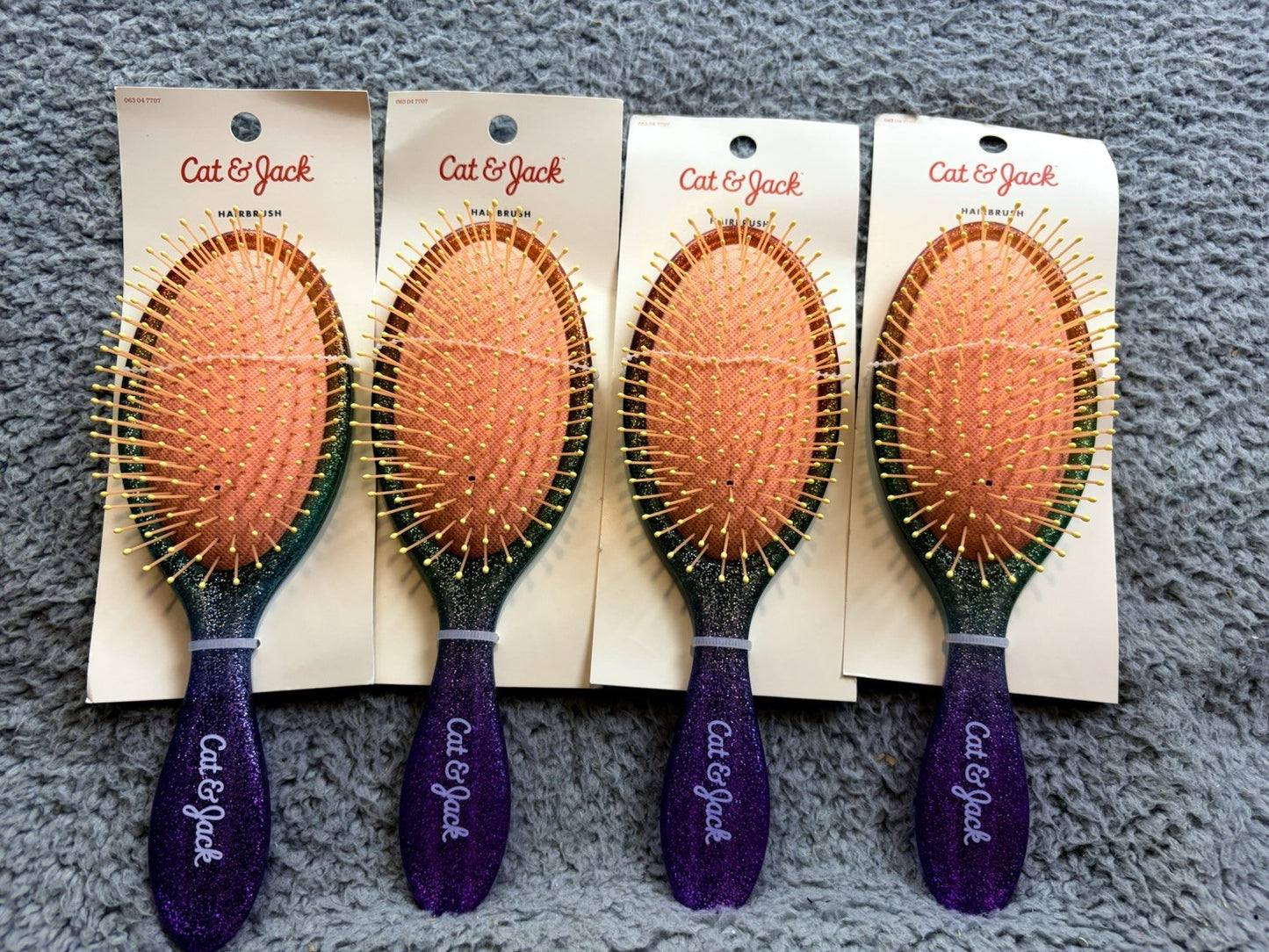 Girls Glitter Detangling Hair Brush Set - Pack of 4