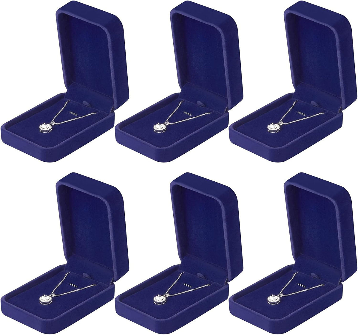 Velvet Jewelry Gift Boxes Set of 6 for Necklaces Rings Earrings - Elegant Storage