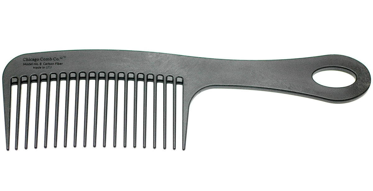 Carbon Fiber Detangling Comb 8.5 Inch for Thick Curly Hair & Beards - Made in USA