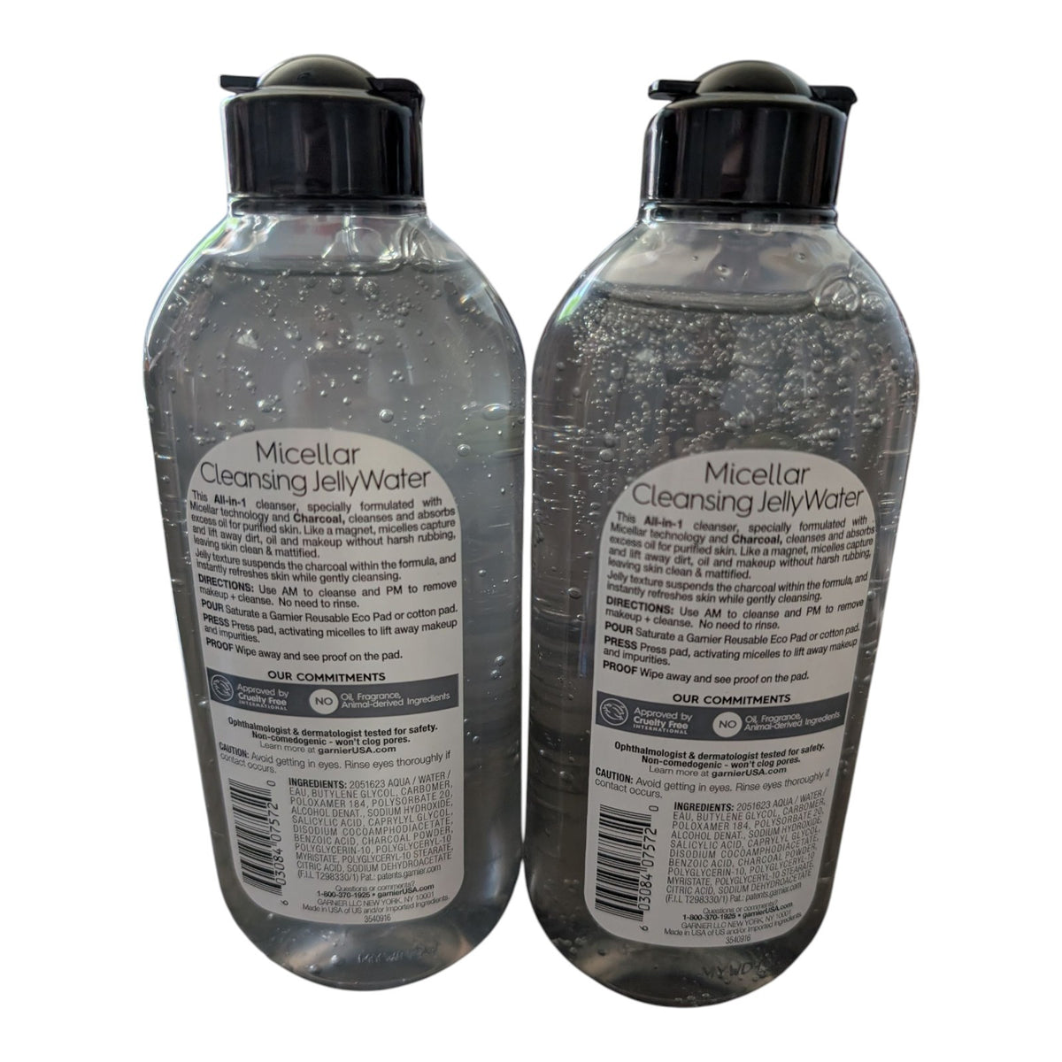 Garnier Micellar Cleansing Jelly Water with Charcoal for Oily Skin 13.5oz 2-Pack