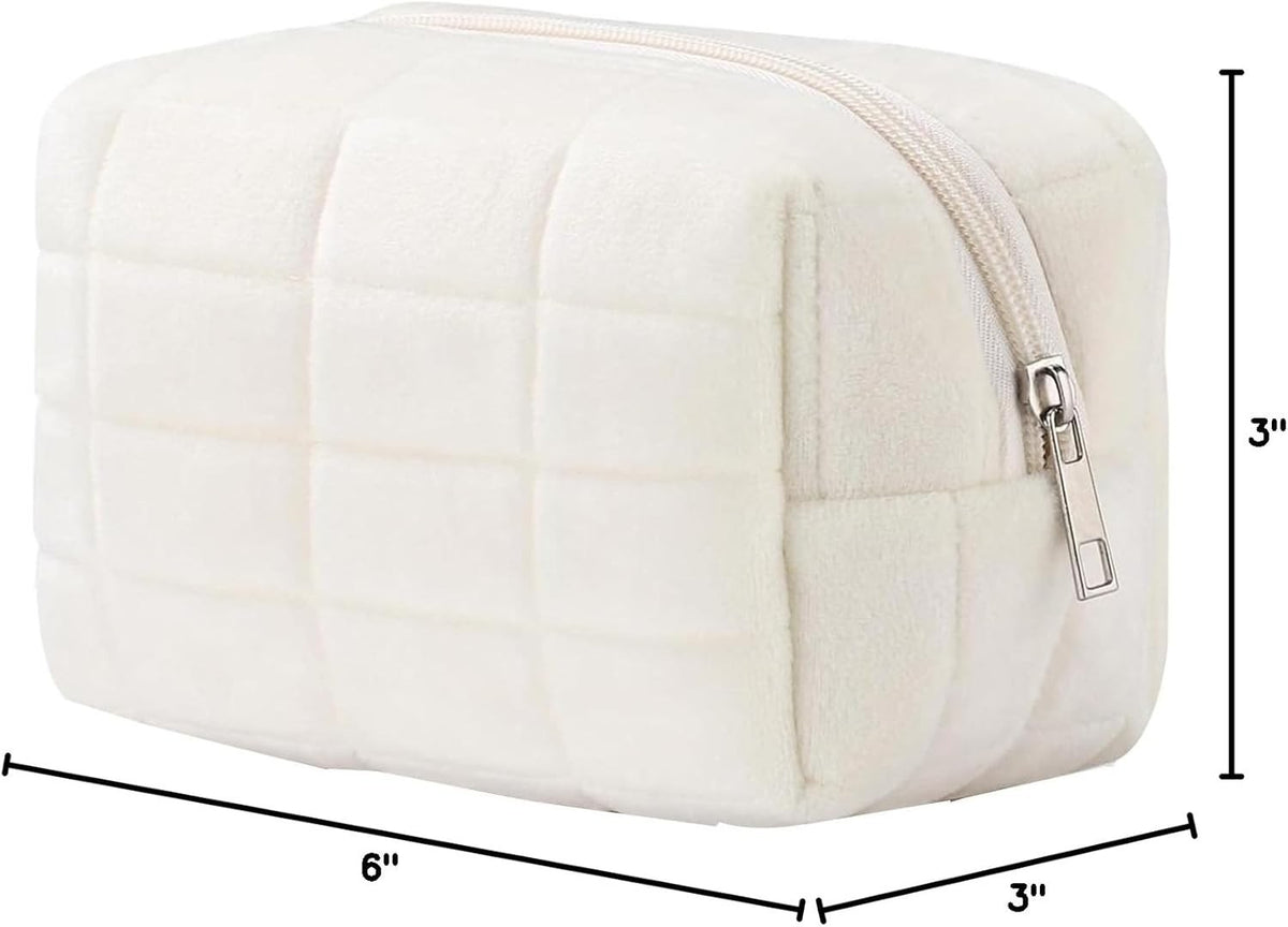Small Checkered Cosmetic Bag - Y2K Makeup Purse & Travel Organizer