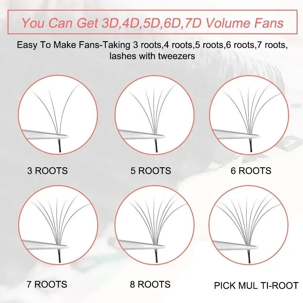Eyelash Extension Fans - Faux Mink Volume Russian Auto Fans for Lash Artists
