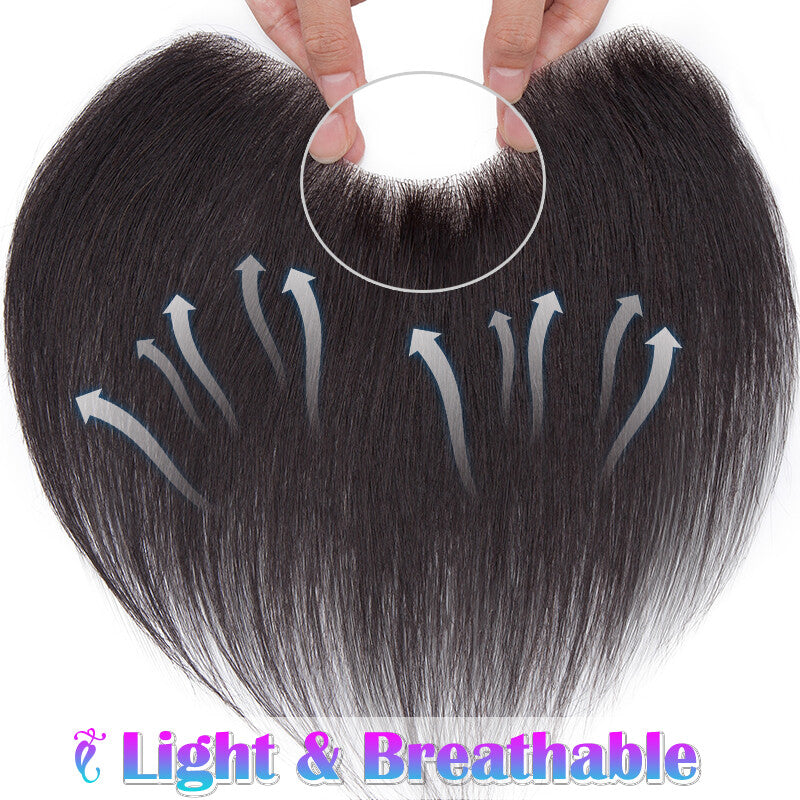 Human Hair Toupee for Men Receding Hairline - Skin PU Base & Natural Look