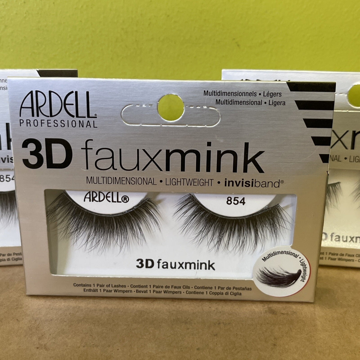3 Pack Lightweight Faux Mink False Lashes - Ardell 854 Eye Makeup