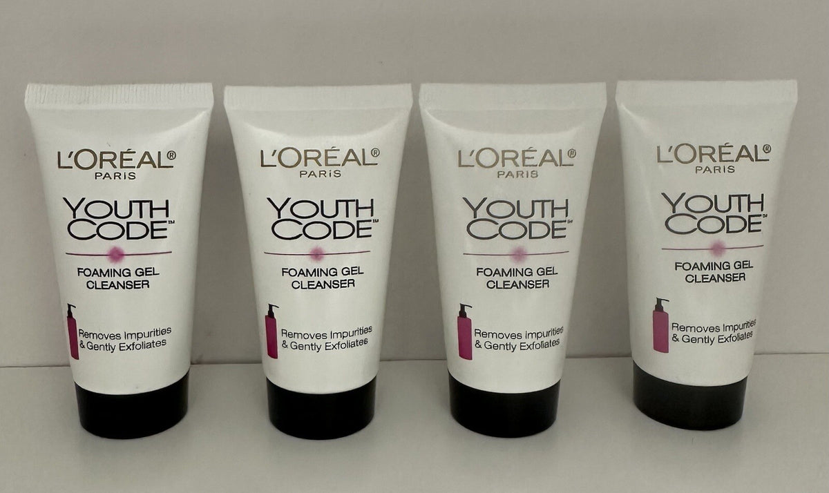 L’Oréal Youth Code Foaming Gel Cleanser 1.0 oz – Travel Lot of 4