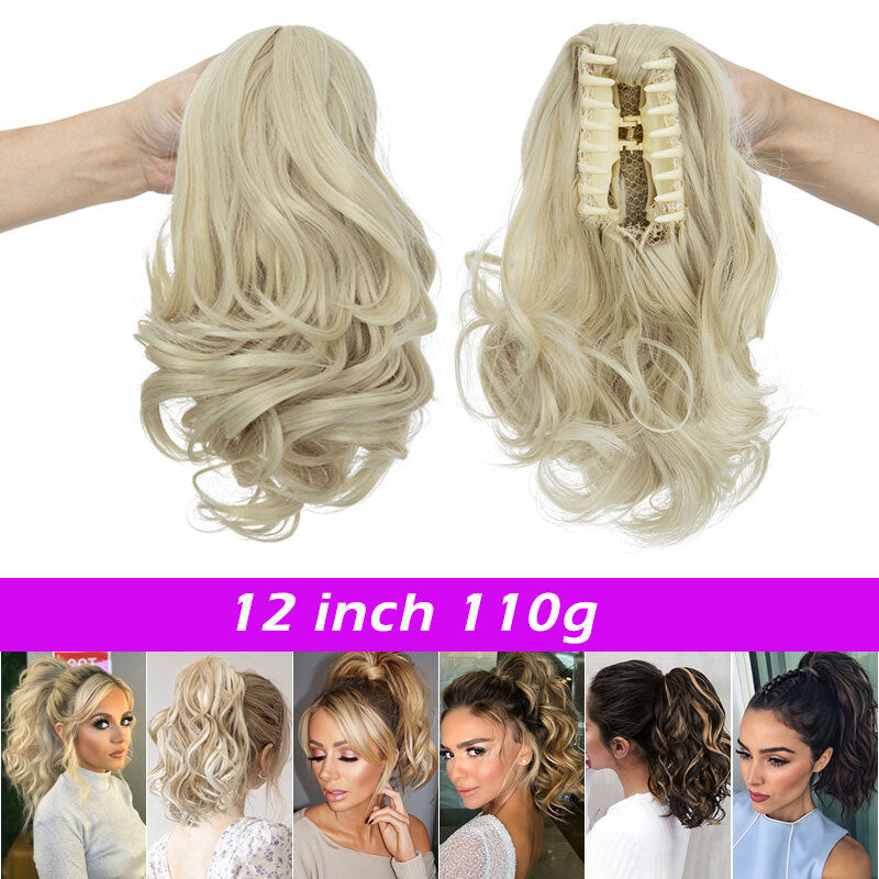 26-Inch Real Human Hair Ponytail Extension with Claw Clip - Thick Hairpiece
