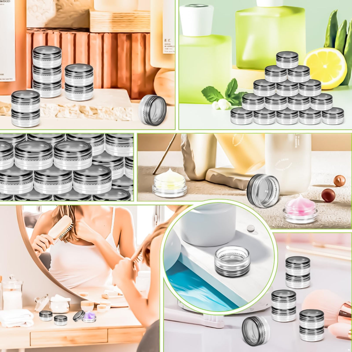 120 Pack 3g Plastic Cosmetic Jars with Lids - Clear Reusable Sample Containers