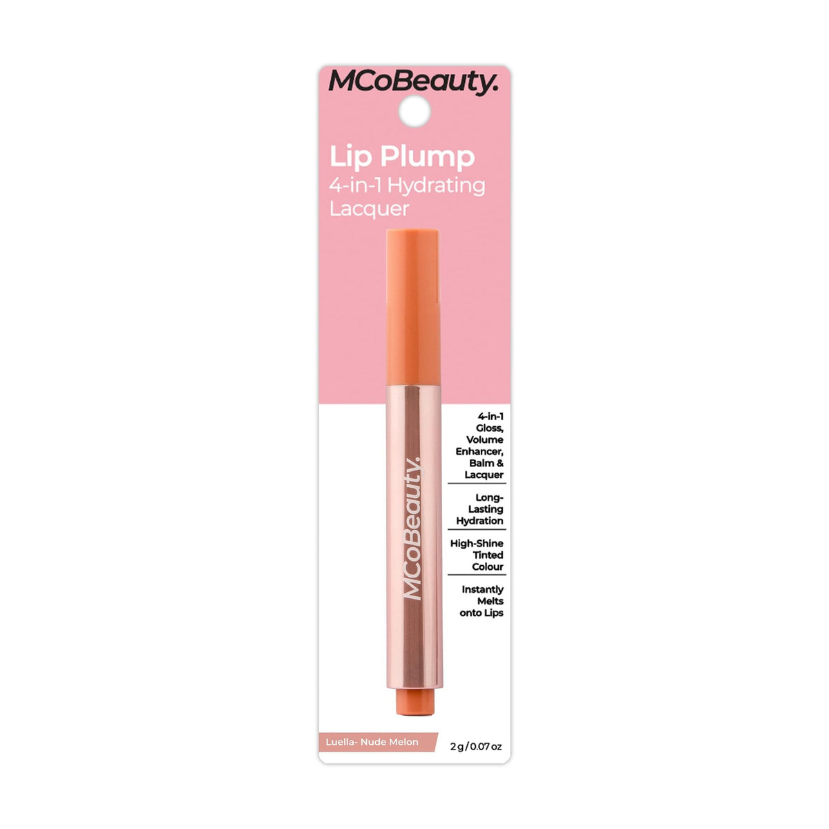 Lip Plumper Set of 2 - Hydrating 4-in-1 Lip Lacquer in Luella Nude Melon