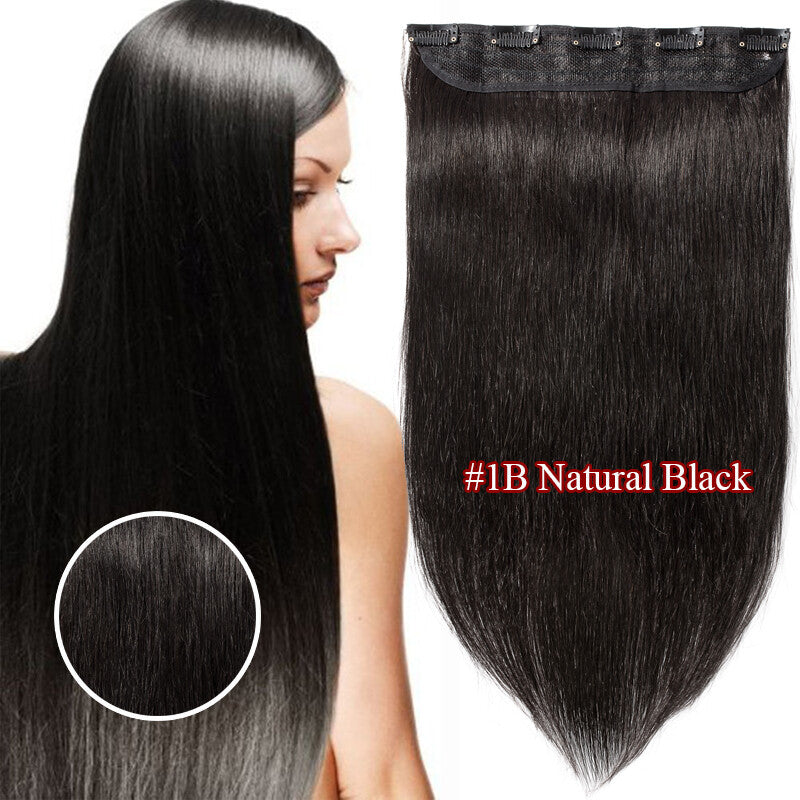 Invisible Wavy Clip-In Hair Extensions - Remy Human Hair, Half Head
