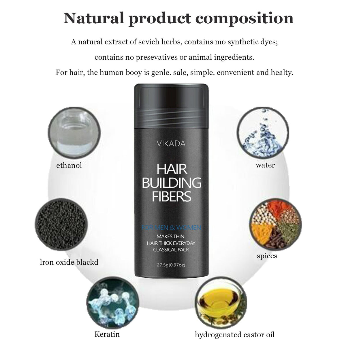 Hair Fibers Thickening Powder Medium Brown 27.5g - 2 Pack