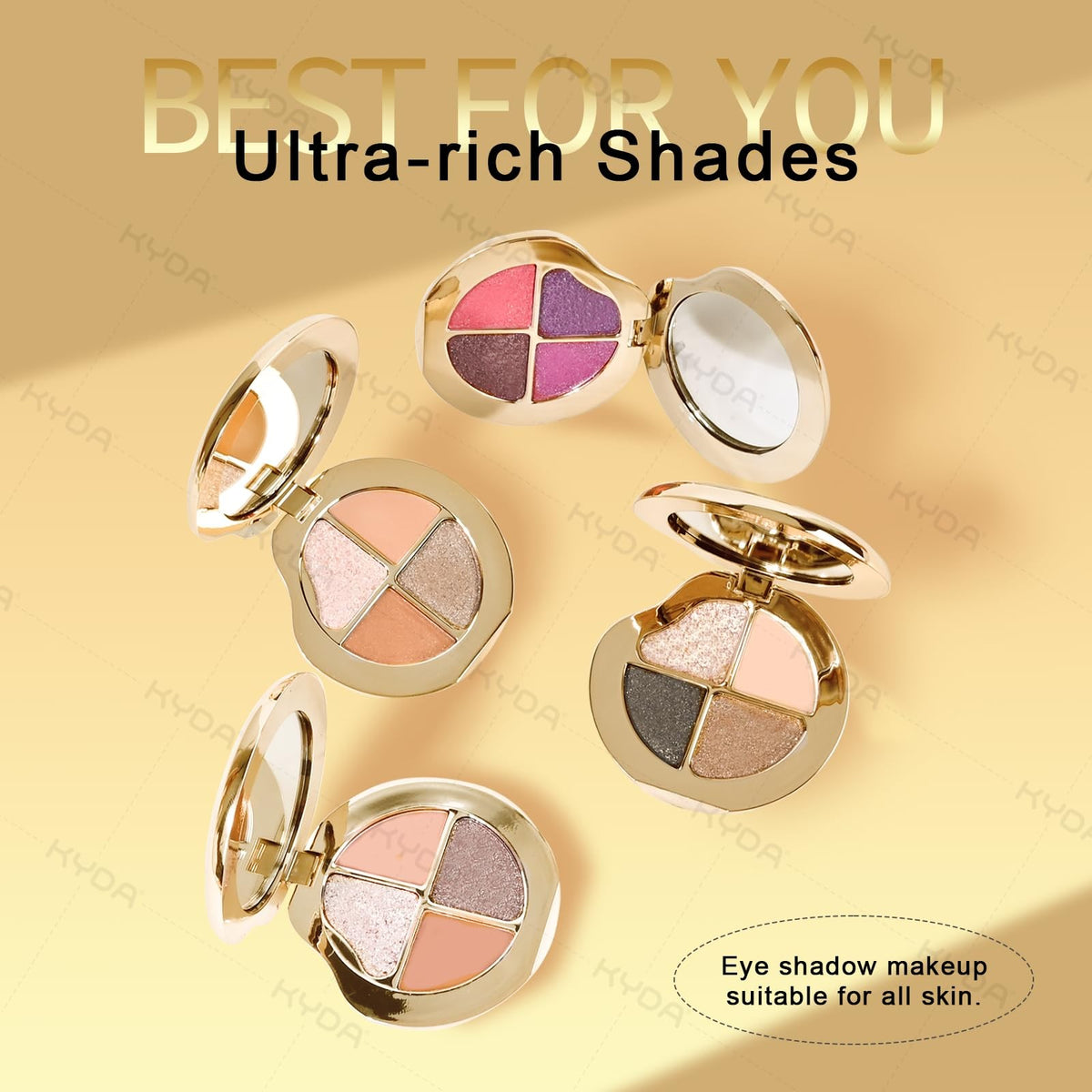 High Pigment Neutral Brown Eyeshadow Palette - 4 Color Matte & Pearl Shades