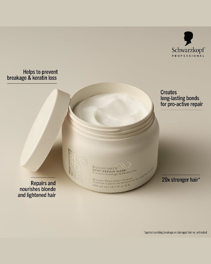 Schwarzkopf BlondMe Bondfinity Deep Repair Hair Mask 6.7 oz - Nourishing Treatment